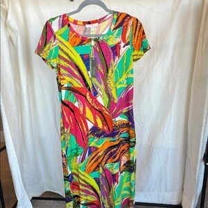 Spense Multicolor Leaf Print Dress
